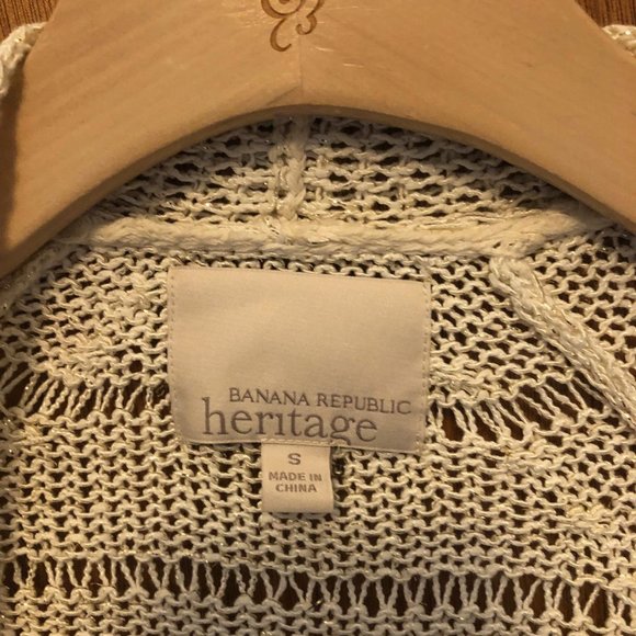 Gorgeous BANANA REPUBLIC Heritage open cardigan, gold threads, size small - Picture 2 of 5